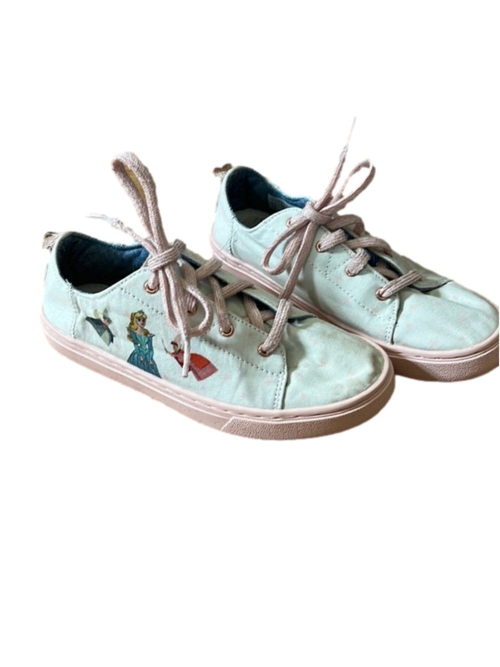 Disney TOMS Princess Aurora Sleeping Beauty Girls Size 3 Sneakers - Picture 1 of 11